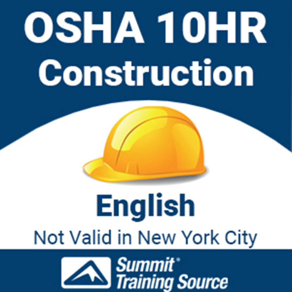 (HSI) OSHA 10 Hr Construction (Interactive Online) English - Not Valid in New York City Online Only
